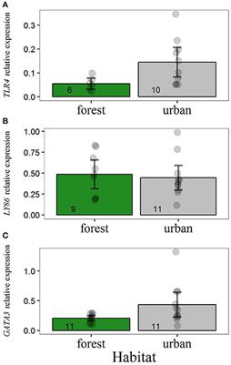 Elevated Immune Gene Expression Is Associated with Poor Reproductive Success of Urban Blue Tits